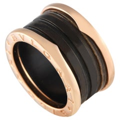 Bvlgari B.Zero1 18K Rose Gold Ceramic 4-Band Ring