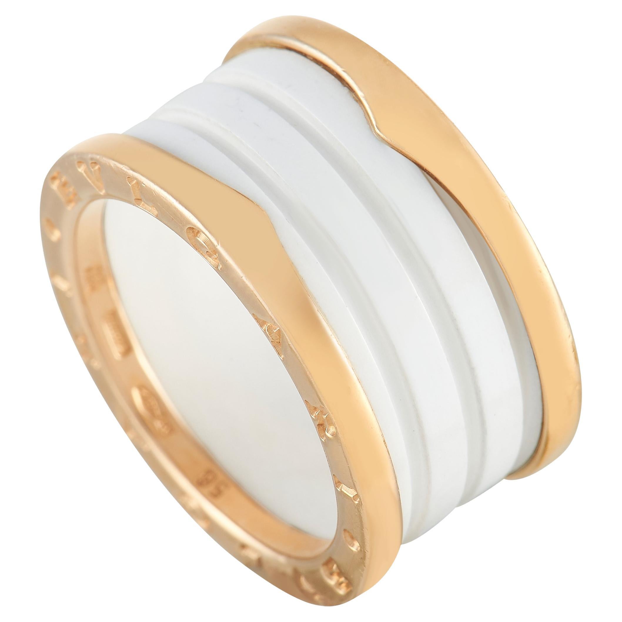 Bvlgari B.Zero1 18K Rose Gold Ceramic Band Ring
