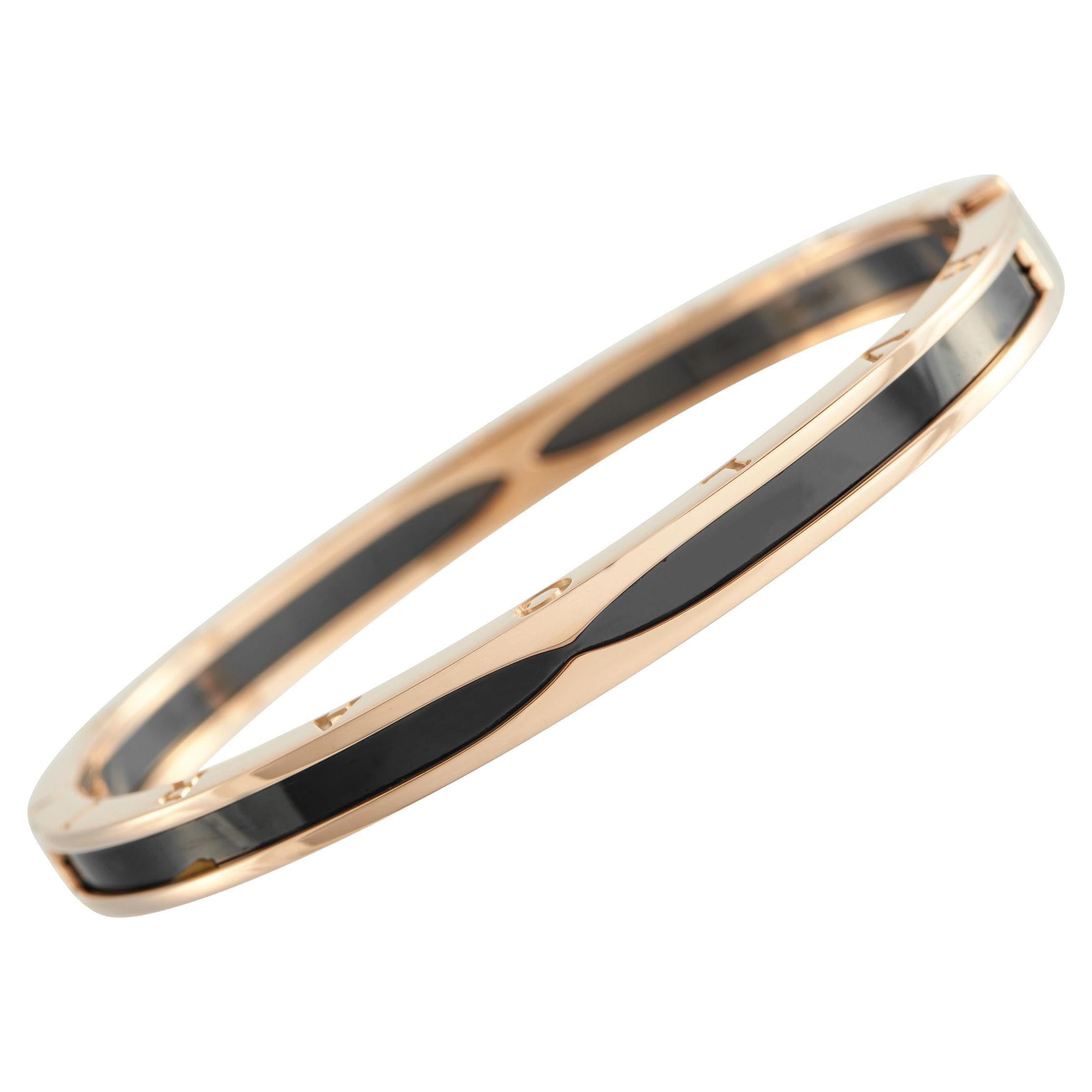 Bvlgari B.zero1 18K Rose Gold Ceramic Bracelet BV38-012826 For Sale