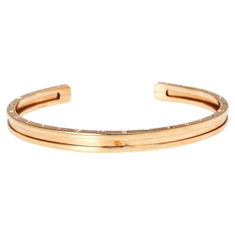 Bvlgari B.Zero1 18K Rose Gold Open Cuff Bracelet M For Sale at 1stDibs |  bvlgari cuff, how to open bvlgari bracelet, bvlgari b zero1 bracelet rose  gold