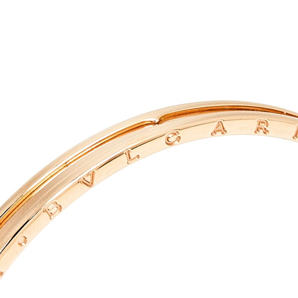 Bvlgari B.Zero1 18k Rose Gold Open Cuff Bracelet SM In Good Condition In Dubai, Al Qouz 2