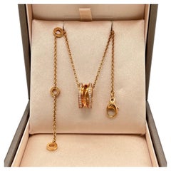 Bvlgari B.zero1 18K Rose Gold Pavé Diamond Pendant Necklace