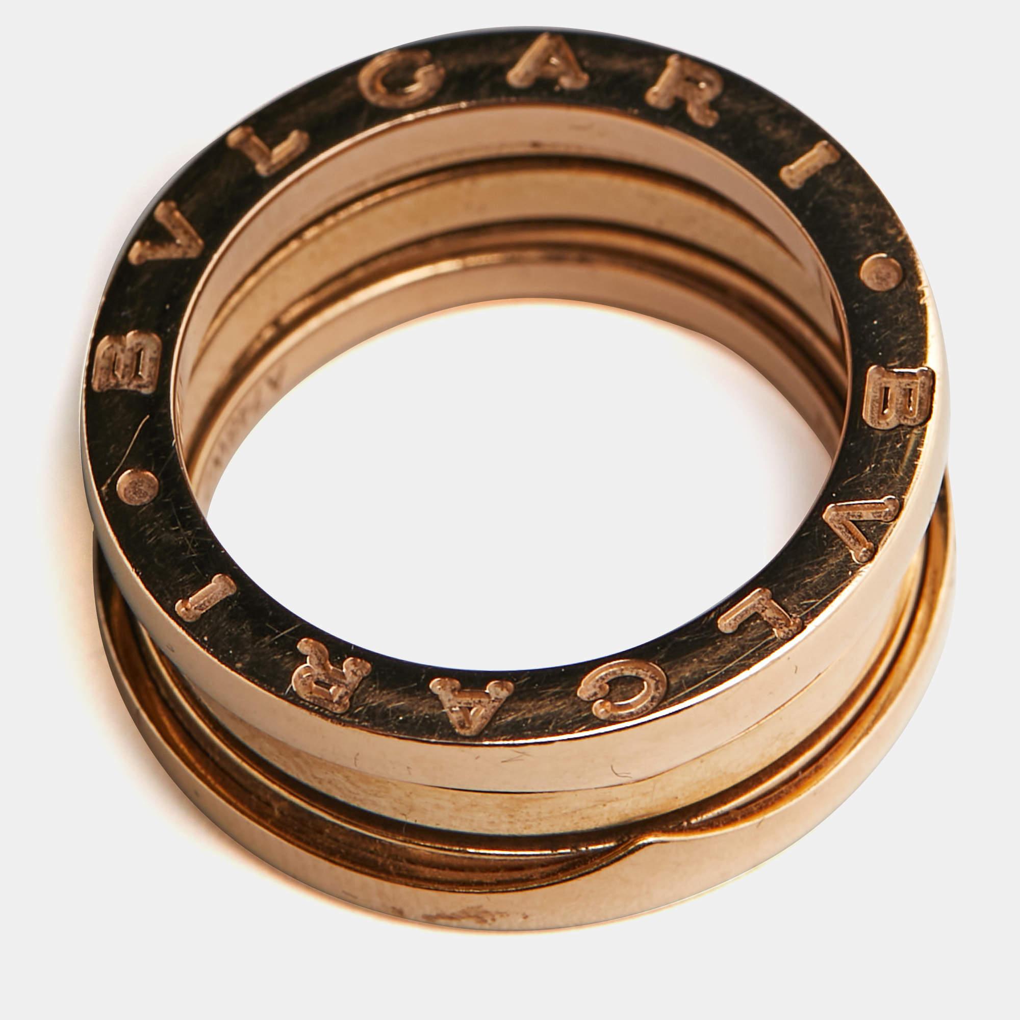 Bvlgari B.Zero1 18k Rose Gold Ring Size 53 For Sale 2