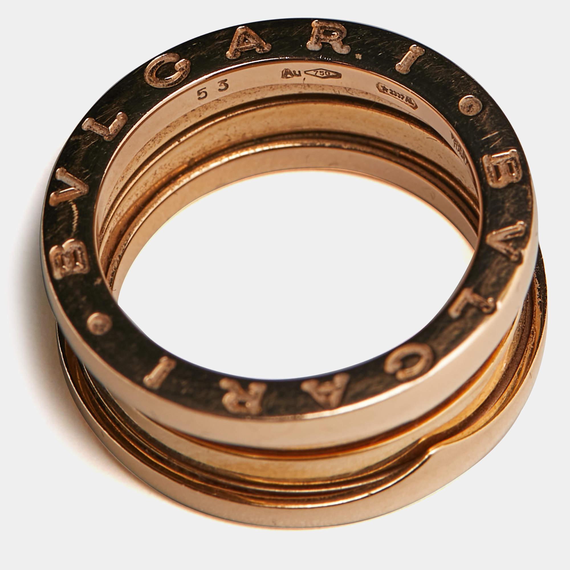 Bvlgari B.Zero1 18k Roségold Ring Größe 53 im Angebot 3