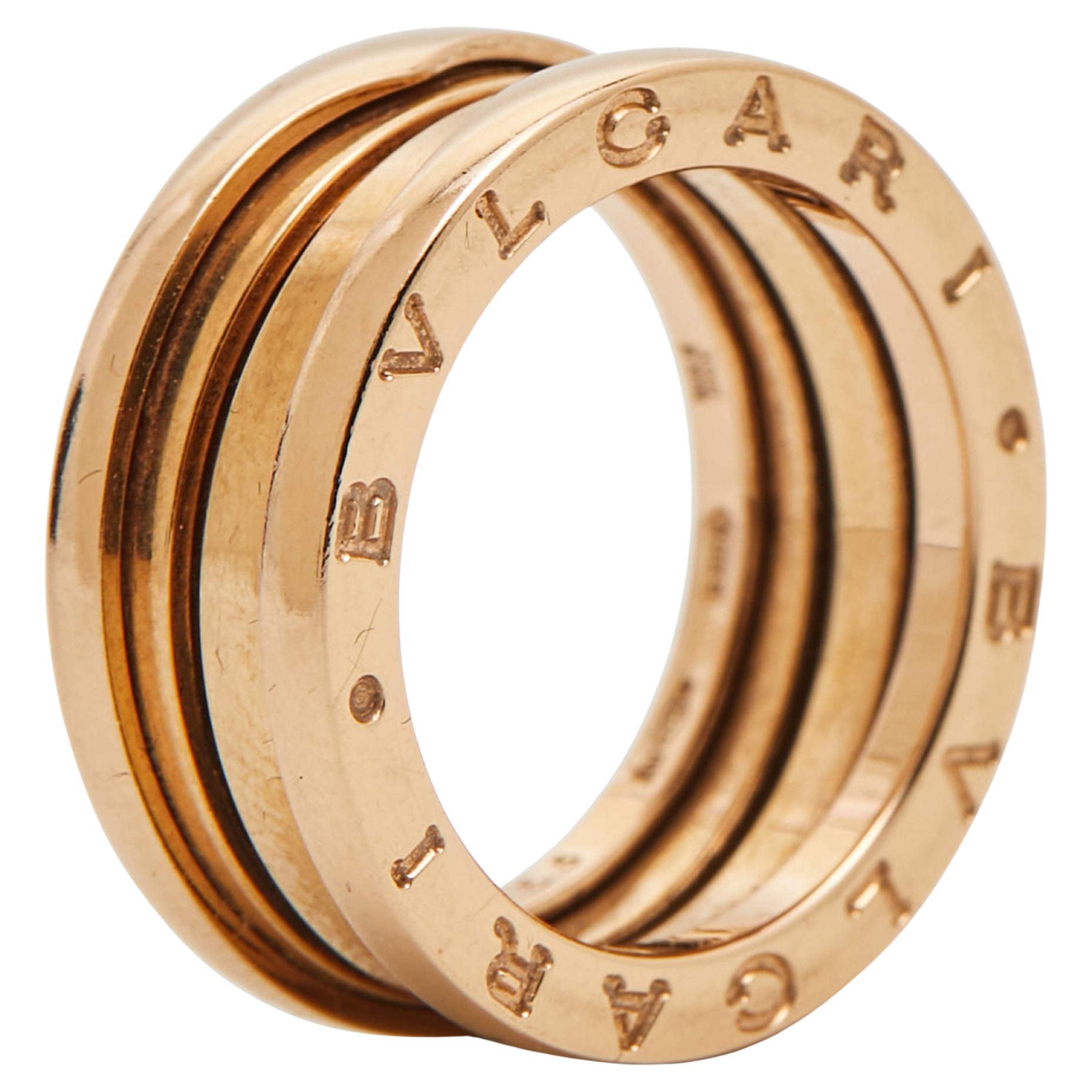 Bvlgari B.Zero1 18k Rose Gold Ring Size 53 For Sale