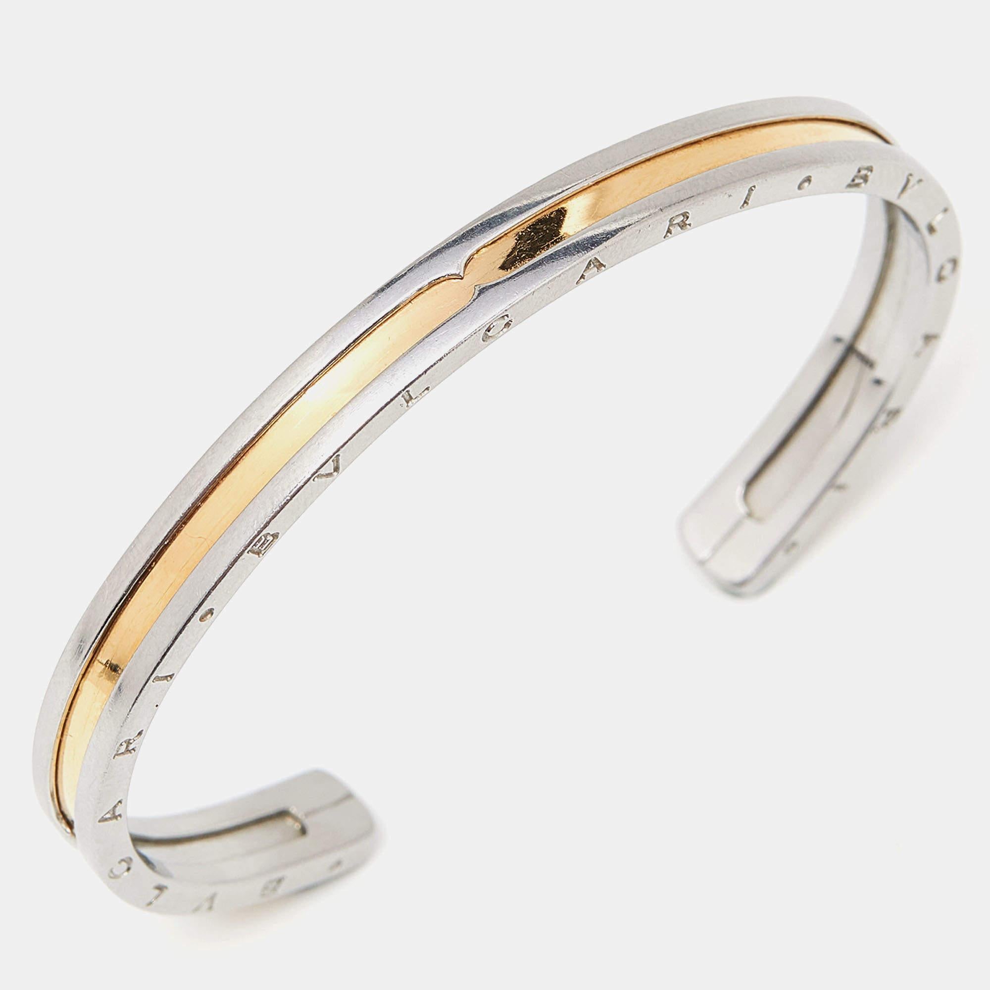 Contemporary Bvlgari B.Zero1 18k Rose Gold Stainless Steel Bracelet SM