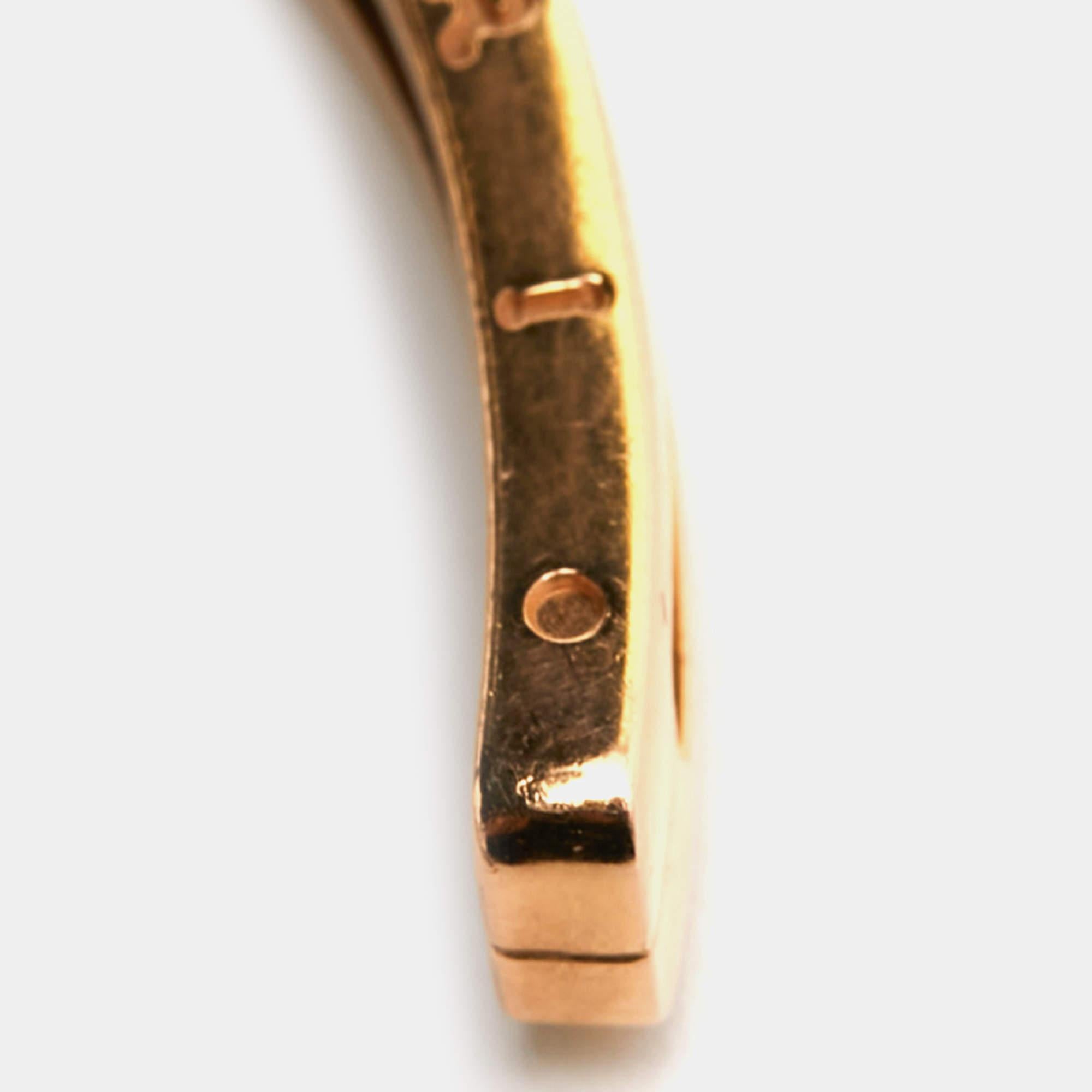 Bvlgari B.Zero1 18k Rose Gold Stainless Steel Open Cuff Bracelet M/L In Good Condition In Dubai, Al Qouz 2