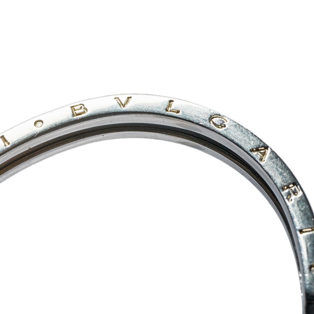 Bvlgari B.Zero1 18K Rose Gold & Stainless Steel Open Cuff Bracelet S In Good Condition In Dubai, Al Qouz 2