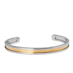 Bvlgari B.Zero1 Bracelet manchette ouvert en or rose 18 carats et acier inoxydable S