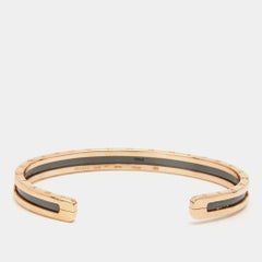 Bvlgari B.Zero1 18k Rose Gold Steel Open Cuff Bracelet SM