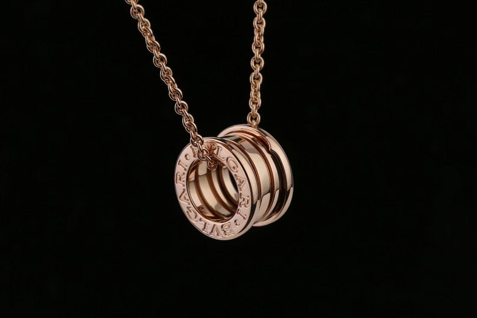 bvlgari b zero1 necklace rose gold