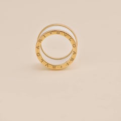 Bvlgari B.Zero1 18k Rose Gold White Ceramic Ring Size 56