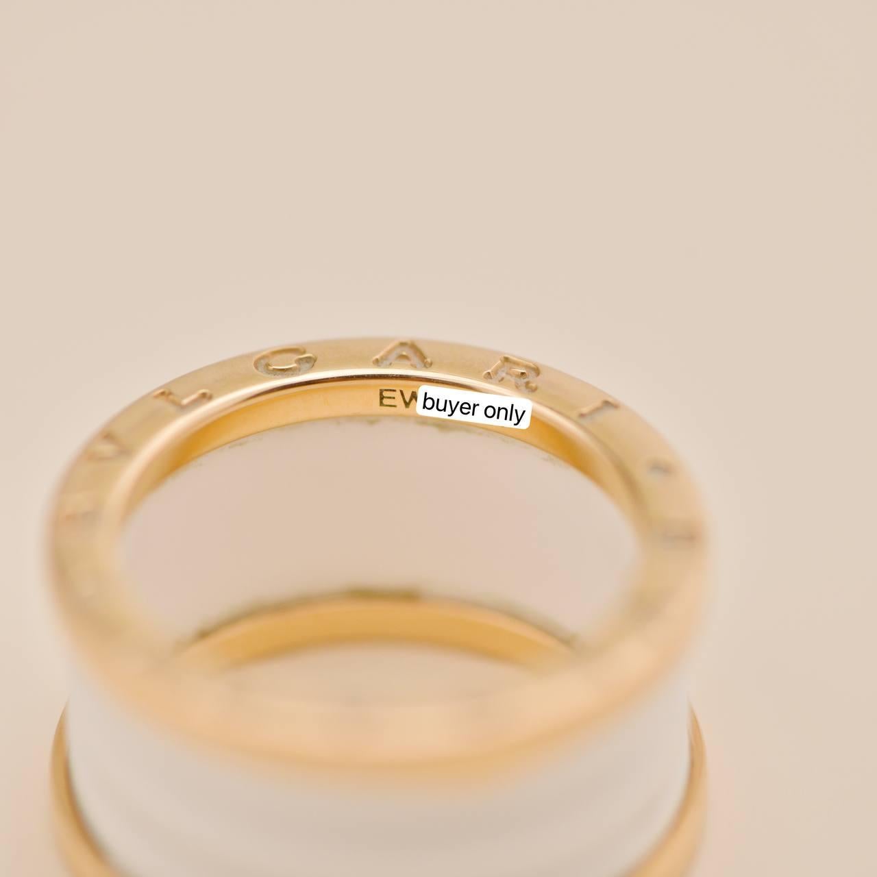 Bvlgari B.Zero1 Anillo Cerámica Blanca Oro Rosa 18k Talla 56 en venta 1
