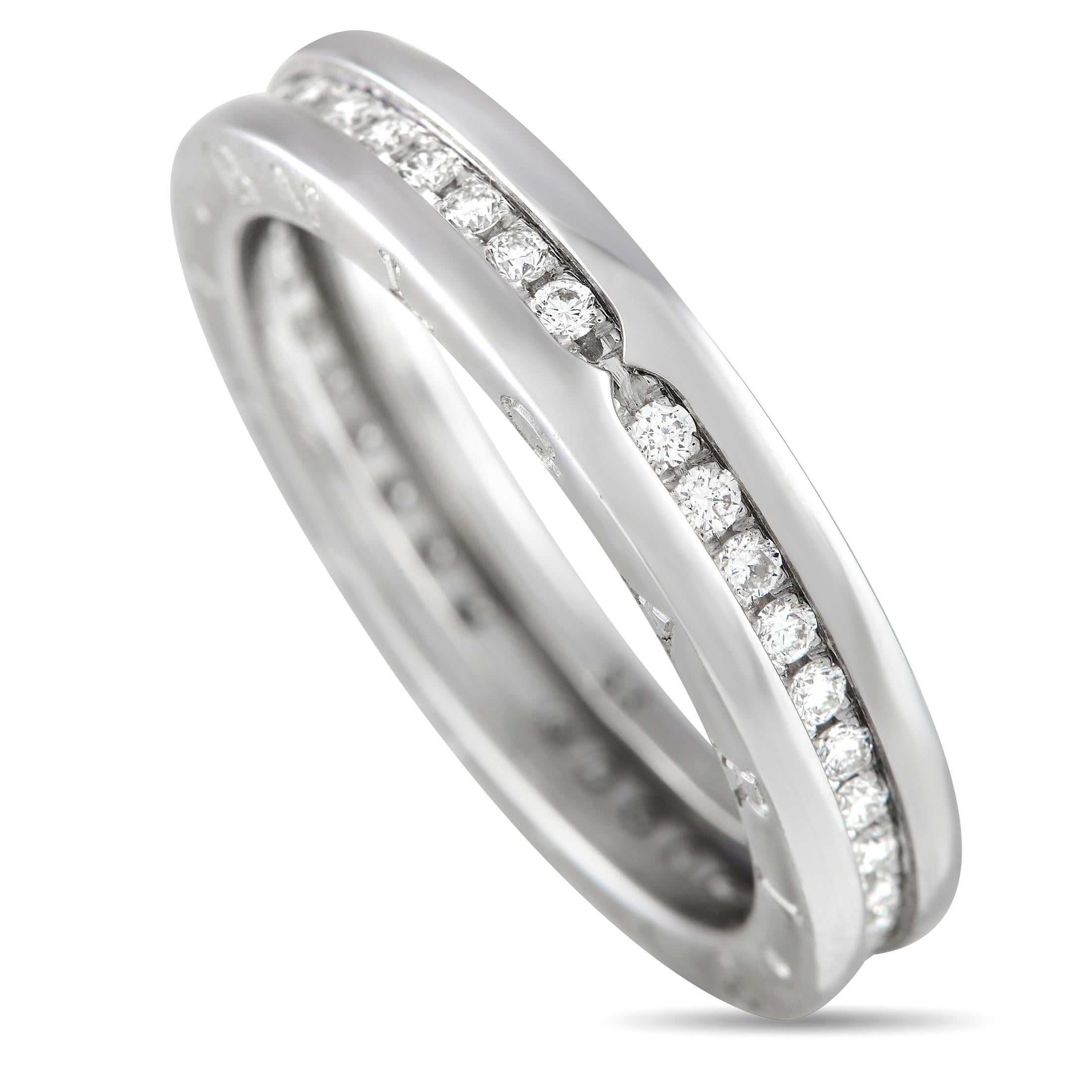Bvlgari B.Zero1 Einbandring aus 18 Karat Weißgold mit 0,57 Karat Diamanten im Zustand „Hervorragend“ in Southampton, PA