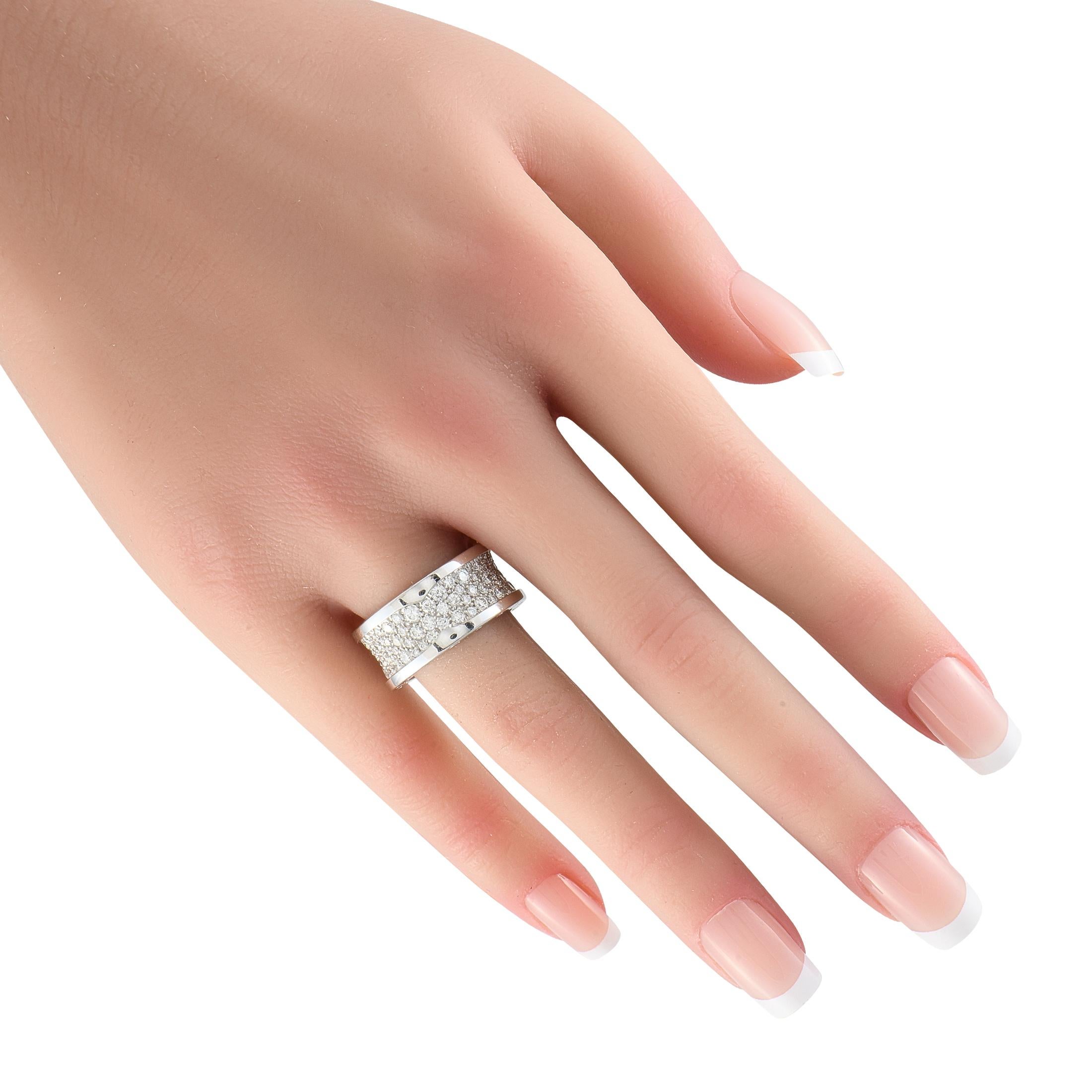 Round Cut Bvlgari B.Zero1 18K White Gold 2.52ct Diamond Band Ring For Sale