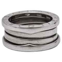 Bvlgari B.Zero1 18k White Gold 4-Band Ring Size 48