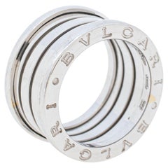 Bvlgari B.Zero1 18K White Gold 4- Band Ring Size 50