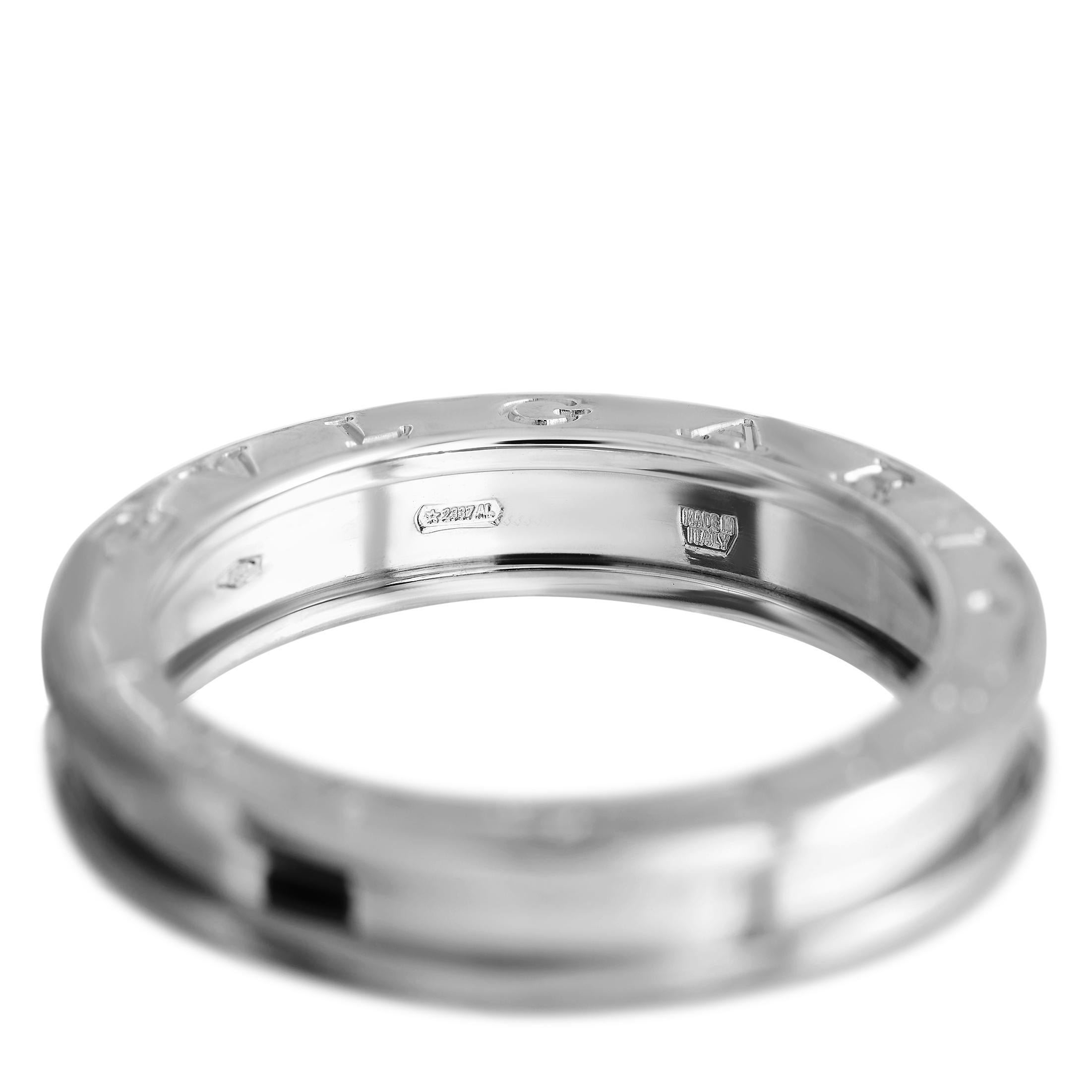 Women's or Men's Bvlgari B.Zero1 18K White Gold Band Ring