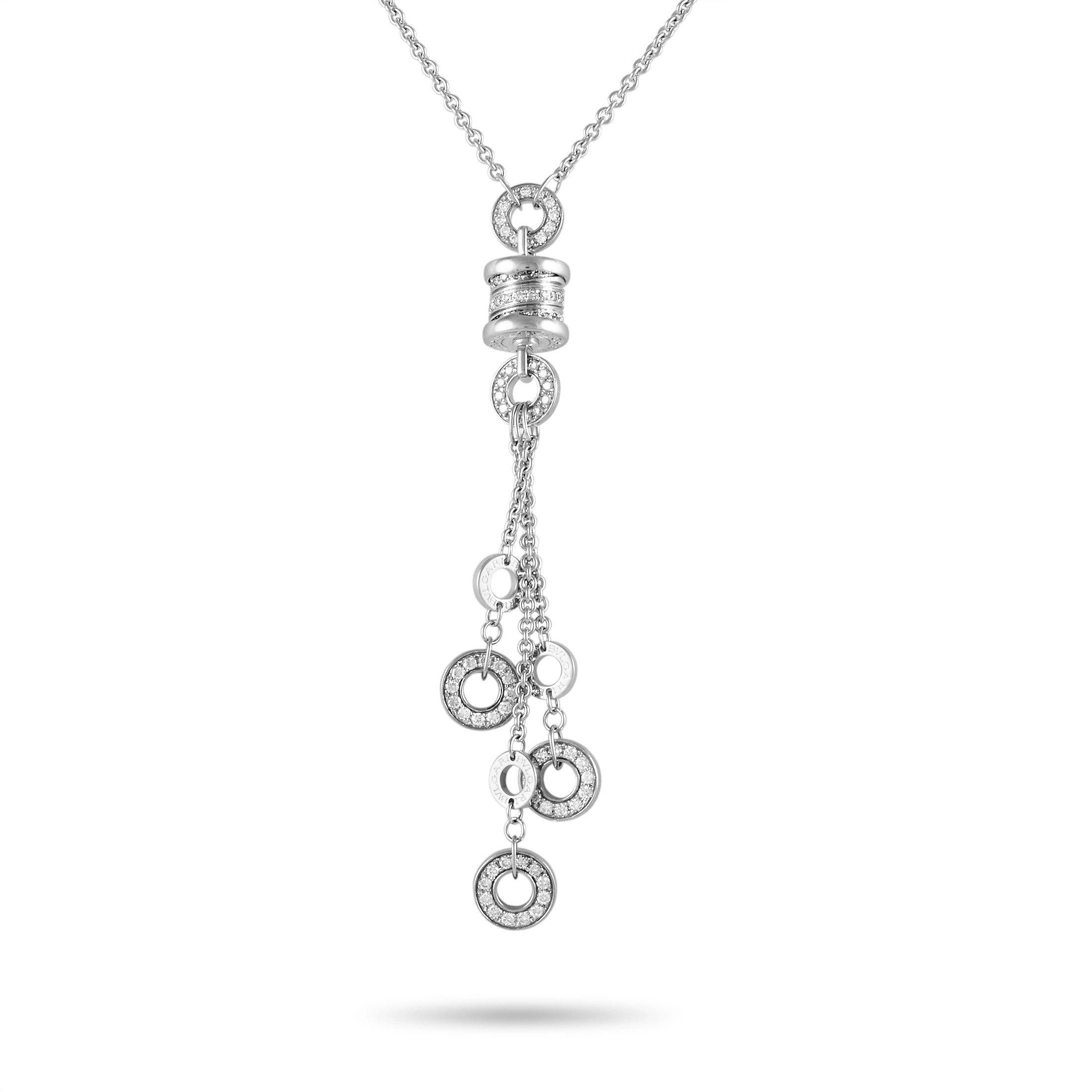 Bvlgari B.Zero1 Halskette aus 18 Karat Weißgold mit Diamanten im Zustand „Hervorragend“ in Southampton, PA