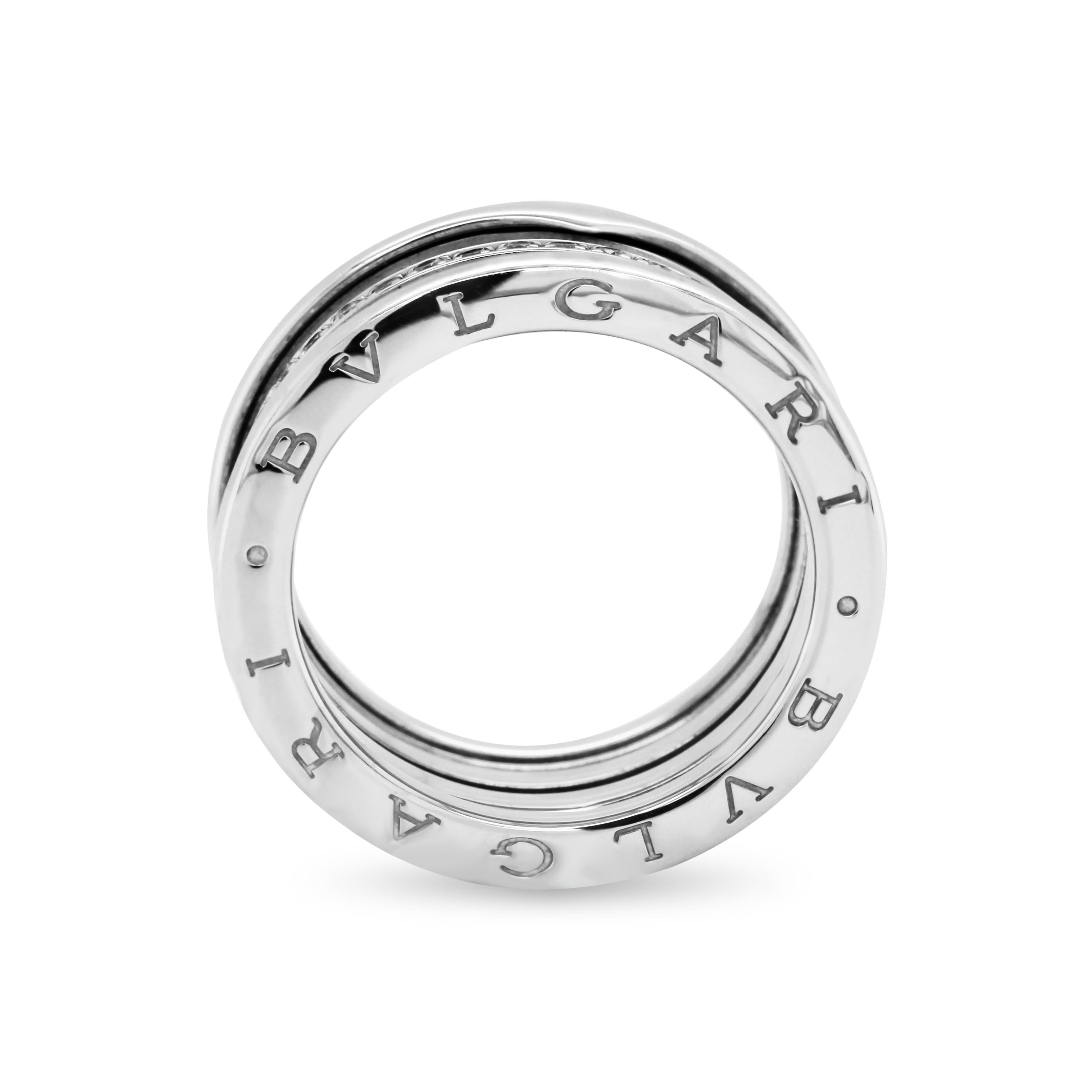 Modern Bvlgari B.Zero1 18K White Gold Diamond Band Ring