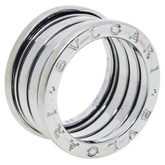 Bvlgari B.Zero1 18K White Gold Four Band Ring Size 51