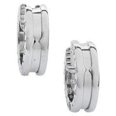 Bvlgari B.Zero1 18K White Gold Huggie Hoop Earrings