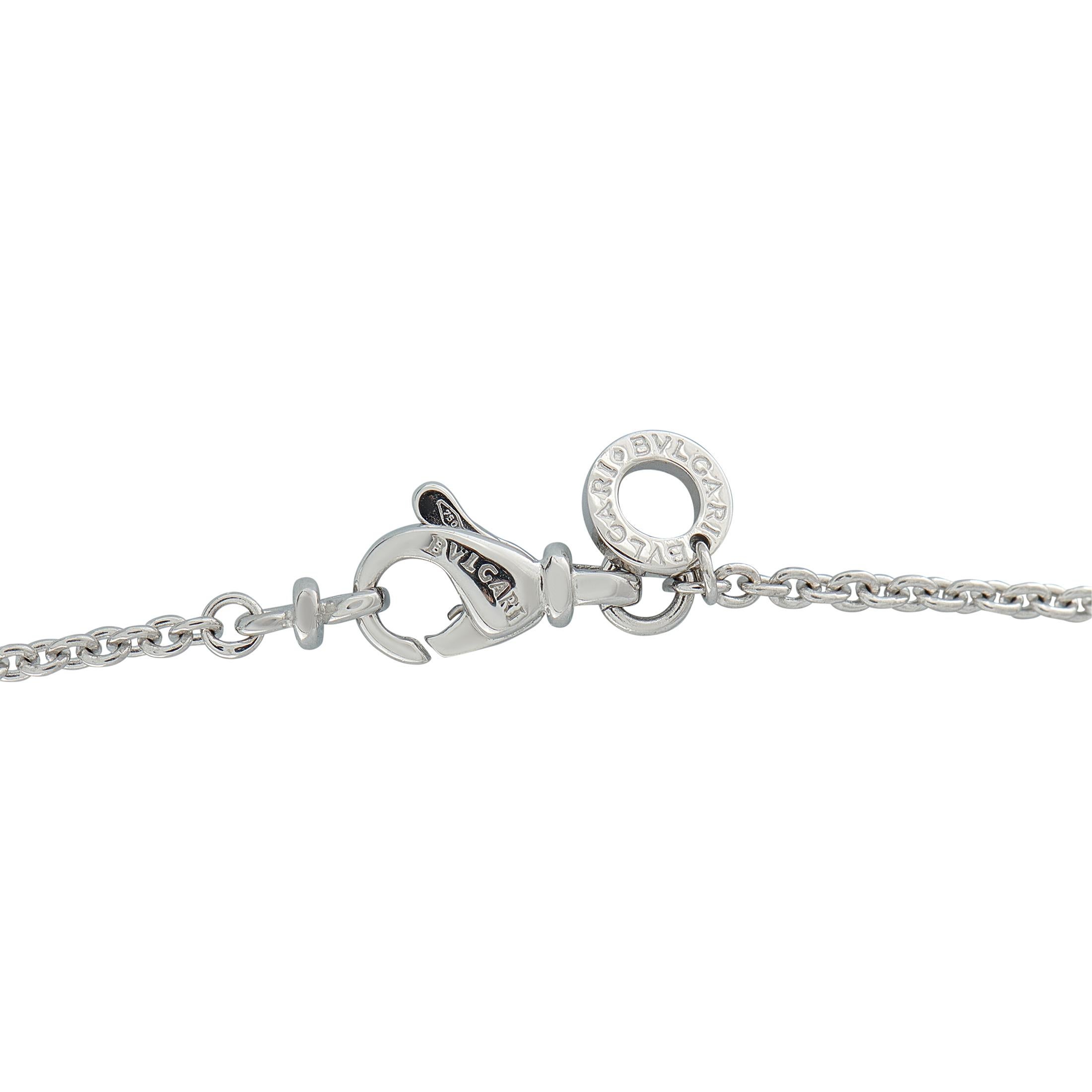 Round Cut Bvlgari B.zero1 18K White Gold Necklace For Sale