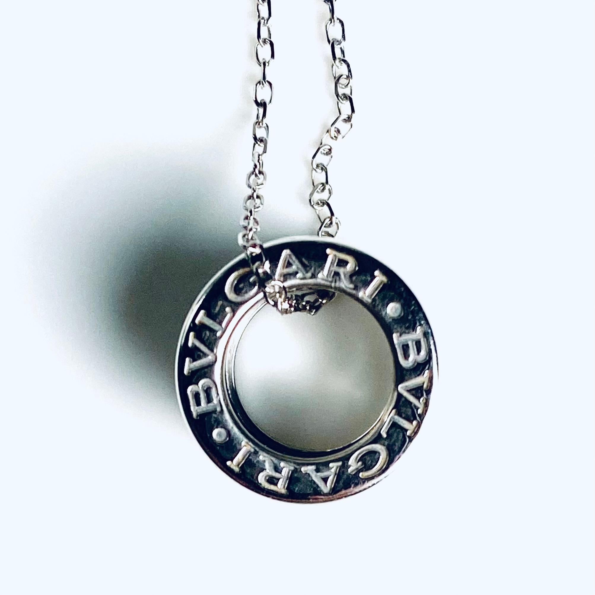 Women's Bvlgari B.Zero1 18K White Gold Pendant Necklace For Sale
