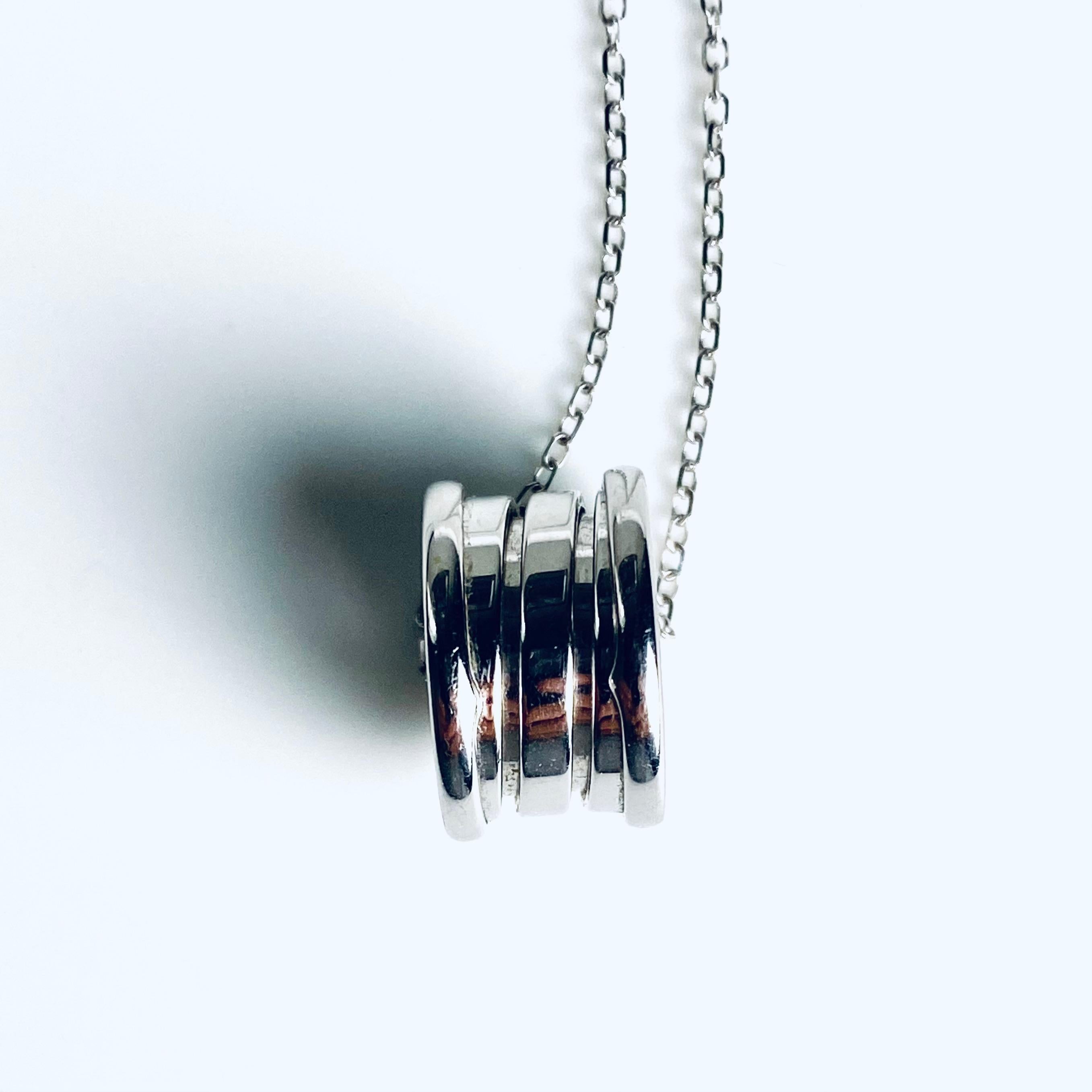 Bvlgari B.Zero1 18K White Gold Pendant Necklace For Sale 2