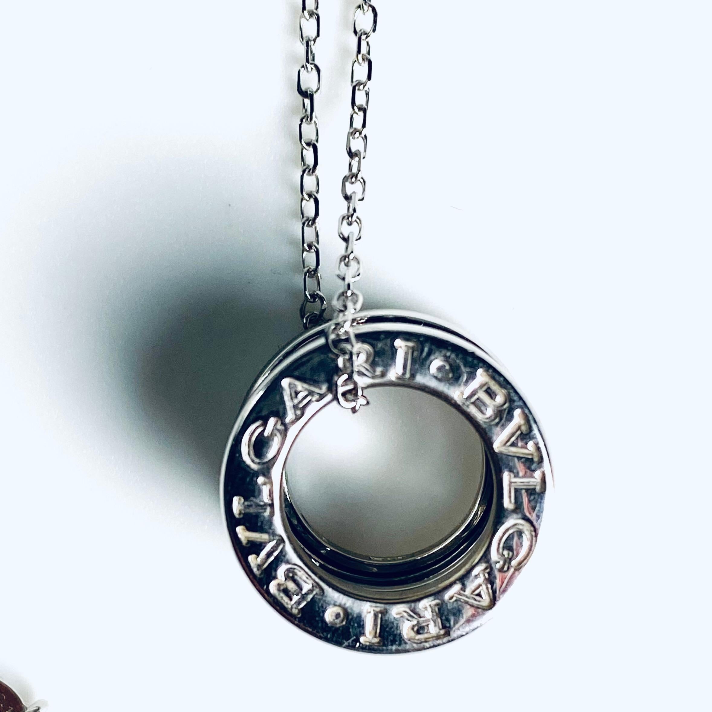 Bvlgari B.Zero1 18K White Gold Pendant Necklace For Sale 5