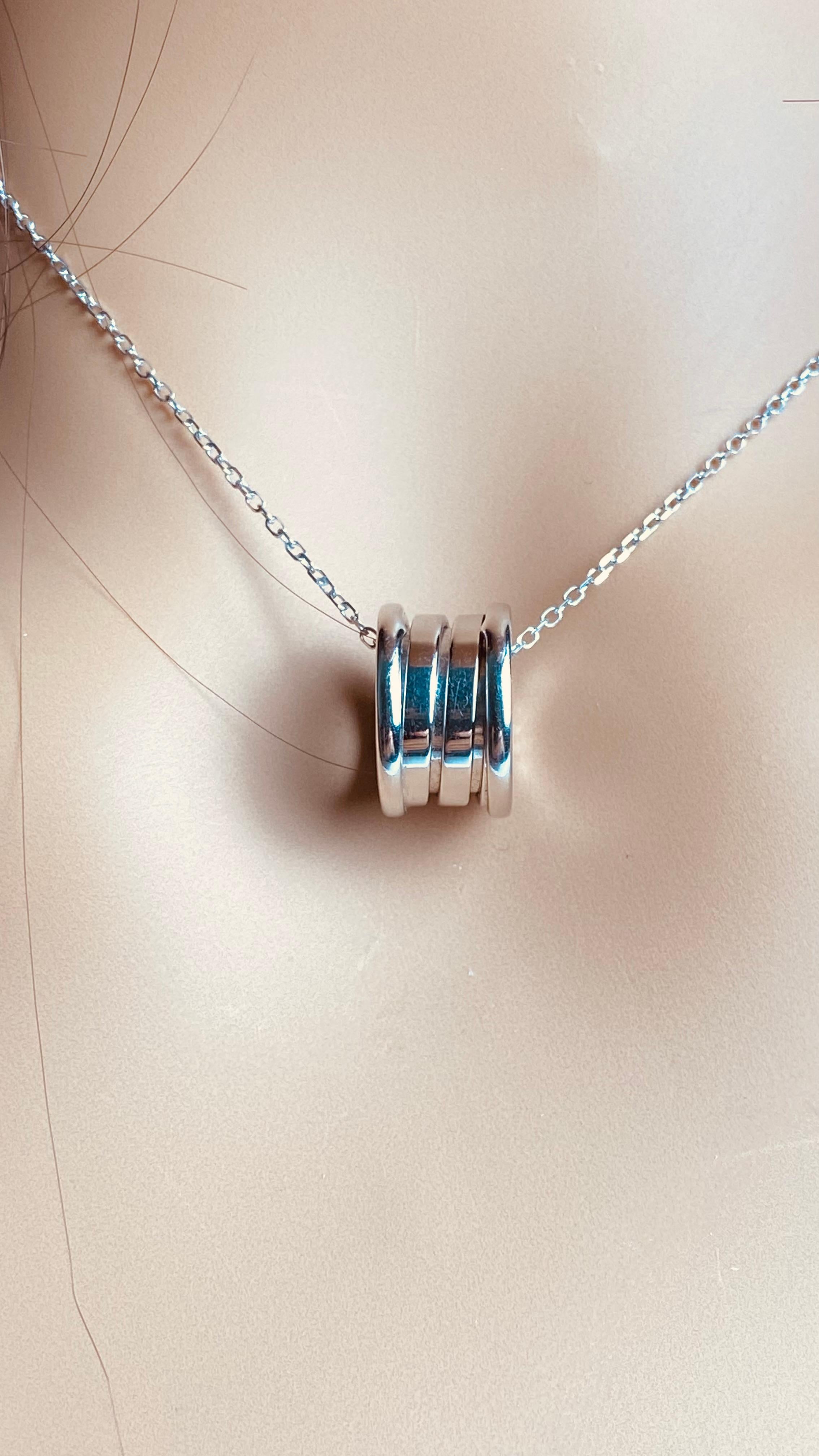 Bvlgari B.Zero1 18K White Gold Pendant Necklace For Sale 6