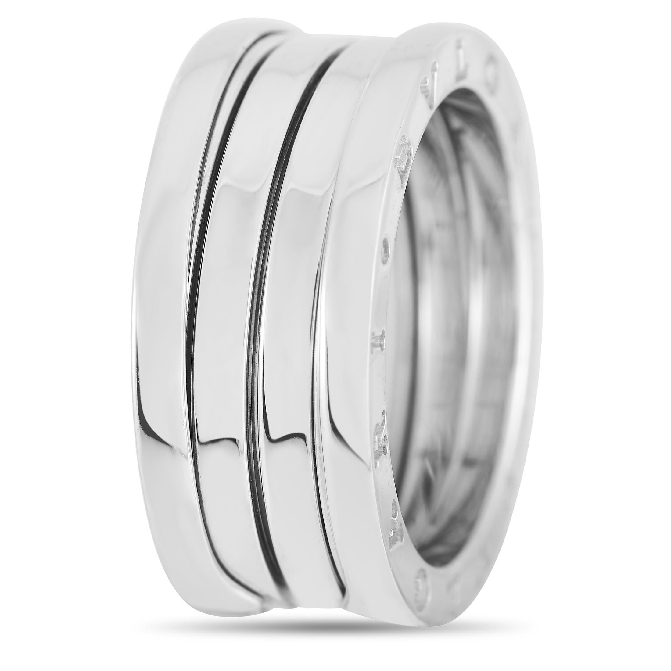 Bvlgari B.Zero1 18K White Gold Three Band Ring In Excellent Condition In Southampton, PA