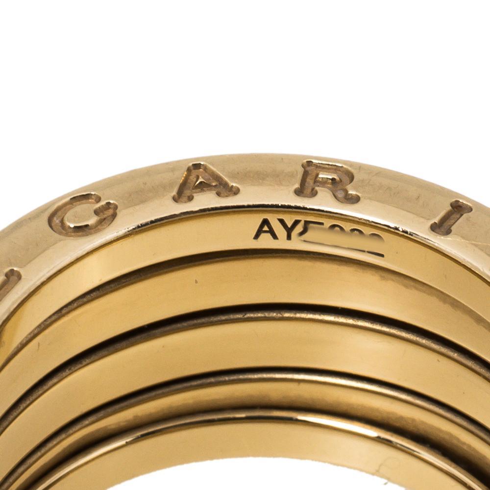 Contemporary Bvlgari B.Zero1 18K Yellow Gold 4-Band Ring Size 54