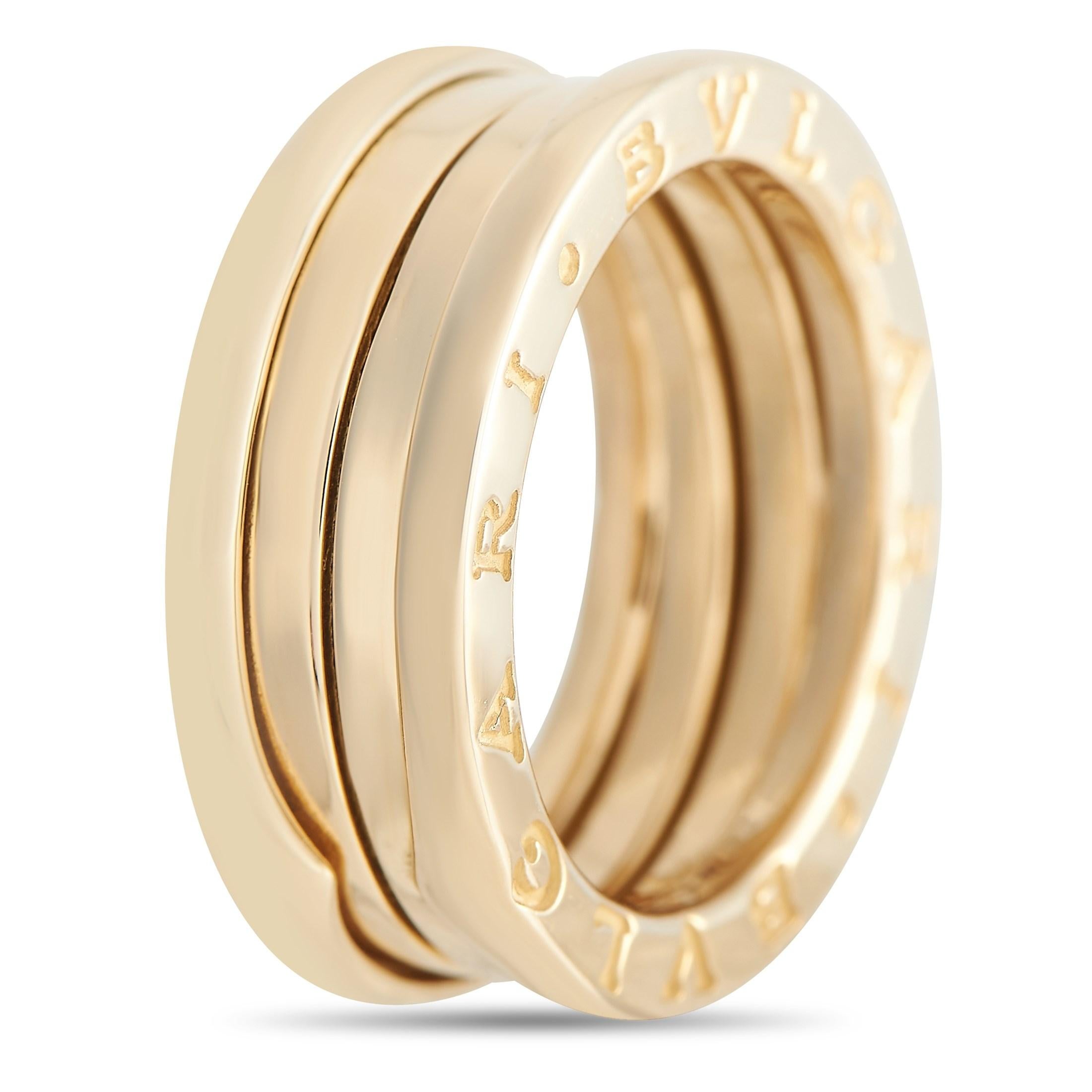Embodying both masculinity and femininity, the B.zero1 ring from Bvlgari makes a statement with its simple yet innovative design. Inspired by the imposing look of the historic Colosseum, this ring sure deserves to be considered an icon. This