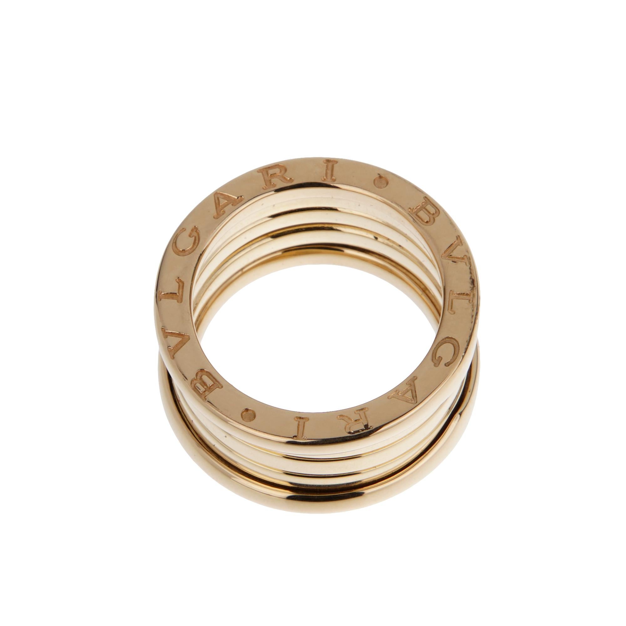 Bvlgari B.zero1 Anello in oro giallo 18k Sz 5 1/2 In condizioni ottime in vendita a Feasterville, PA