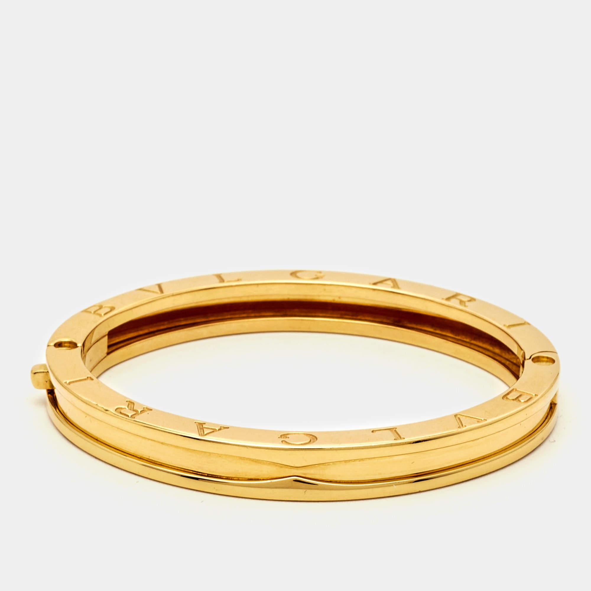 Bvlgari brings this fabulous bracelet rendered in an elegant silhouette for the woman who is ready to ace every accessory game. It is sure to catch an eye and make your heart skip a beat. Flaunt it with your all looks, from formal to