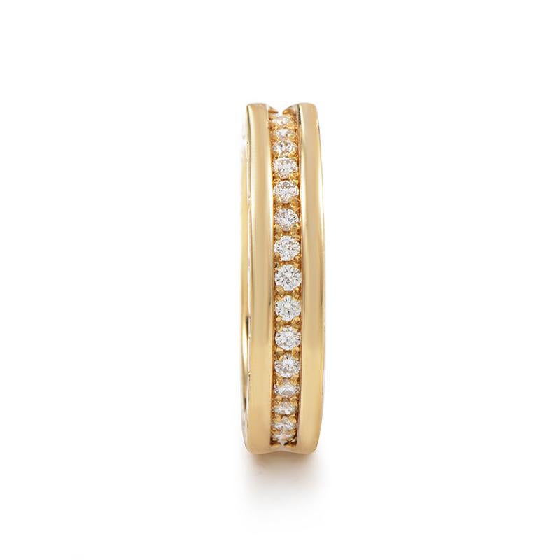 Bvlgari B.Zero1 18 Karat Yellow Gold Diamond Eternity Band In Excellent Condition In Southampton, PA