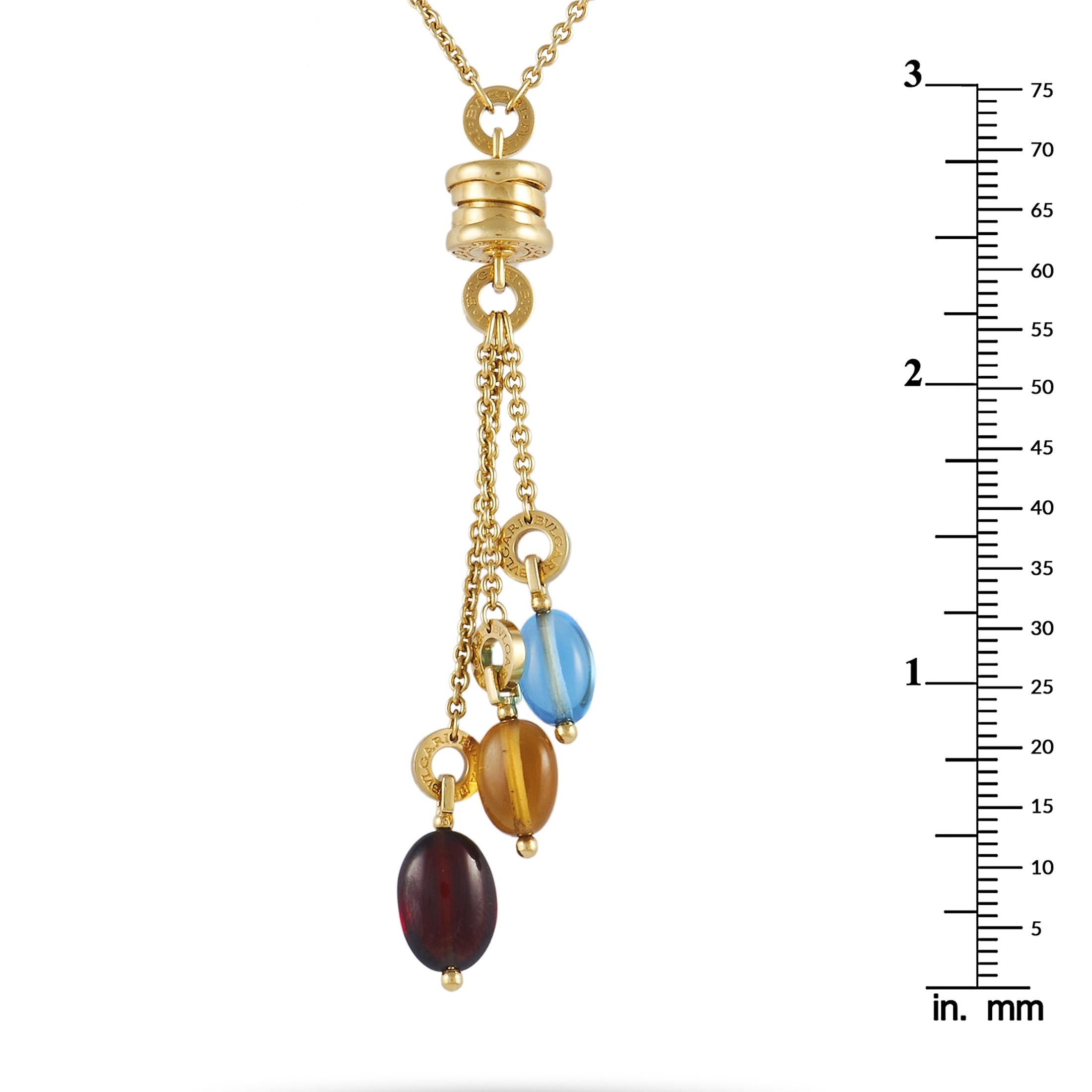 Women's Bvlgari B.Zero1 18K Yellow Gold Multicolored Gemstone Necklace