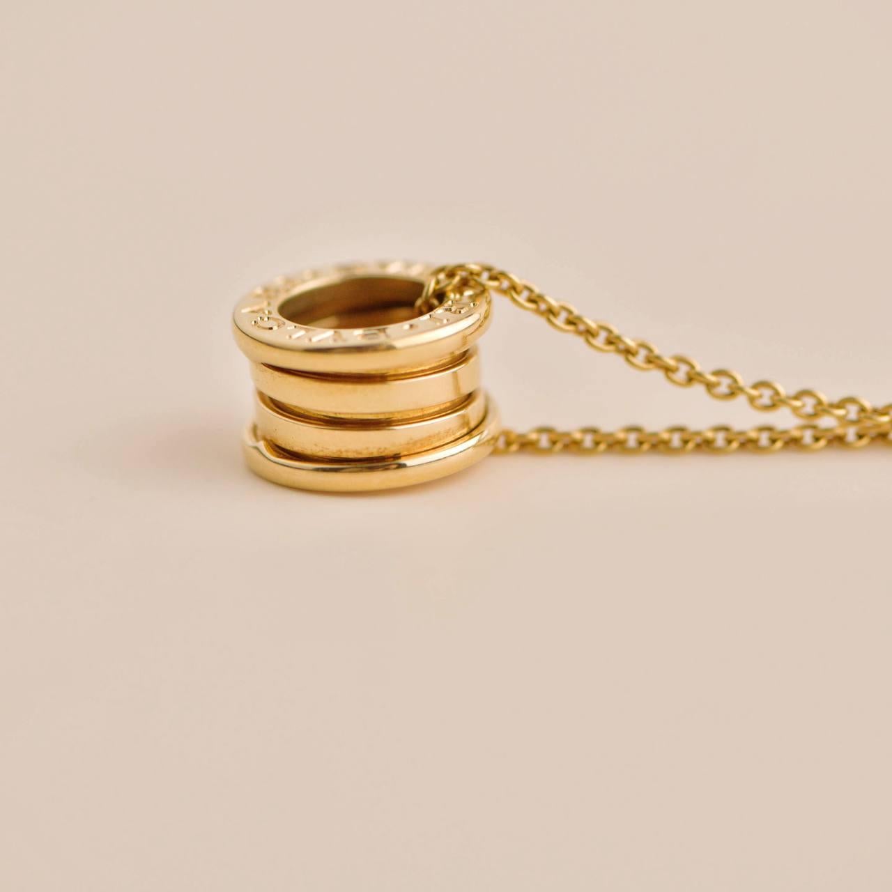 Women's or Men's BVLGARI B.ZERO1 18k Yellow Gold Necklace  For Sale