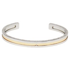 Bvlgari B.Zero1 18k Yellow Gold Stainless Steel Open Cuff Bracelet S