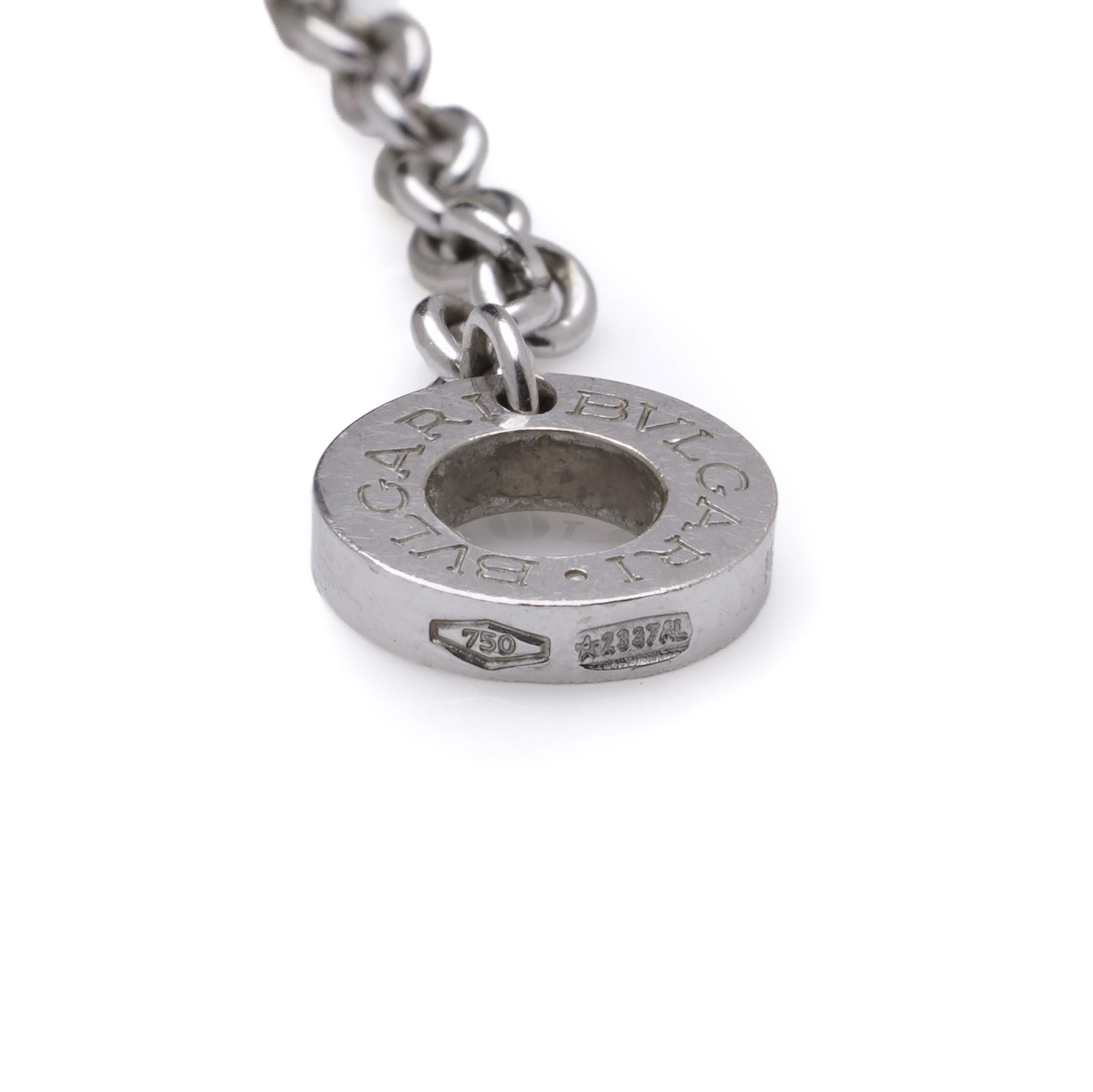 Bvlgari B.Zero1 Collar de oro blanco de 18 quilates con topacio azul y cabujones de amatista en venta 2