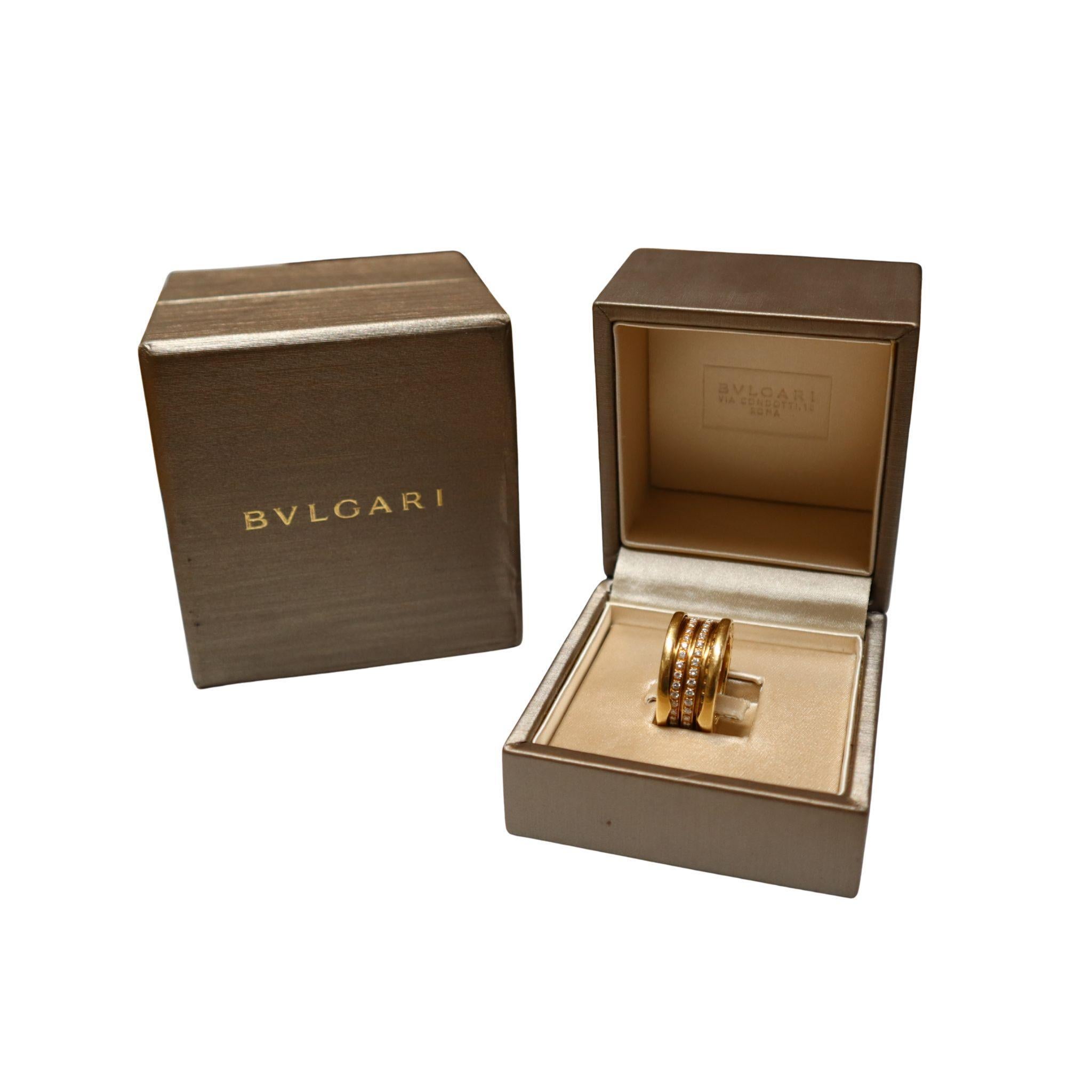 BVLGARI B.zero1 Bague en or jaune 18kt avec diamants en vente 4