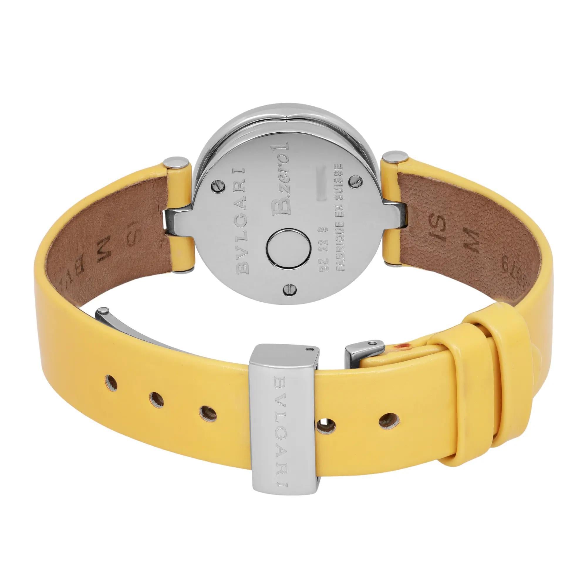 De las mujeres Bvlgari B.zero1 22MM Stainless Steel White MOP Dial Quartz Ladies Watch BZ22S en venta