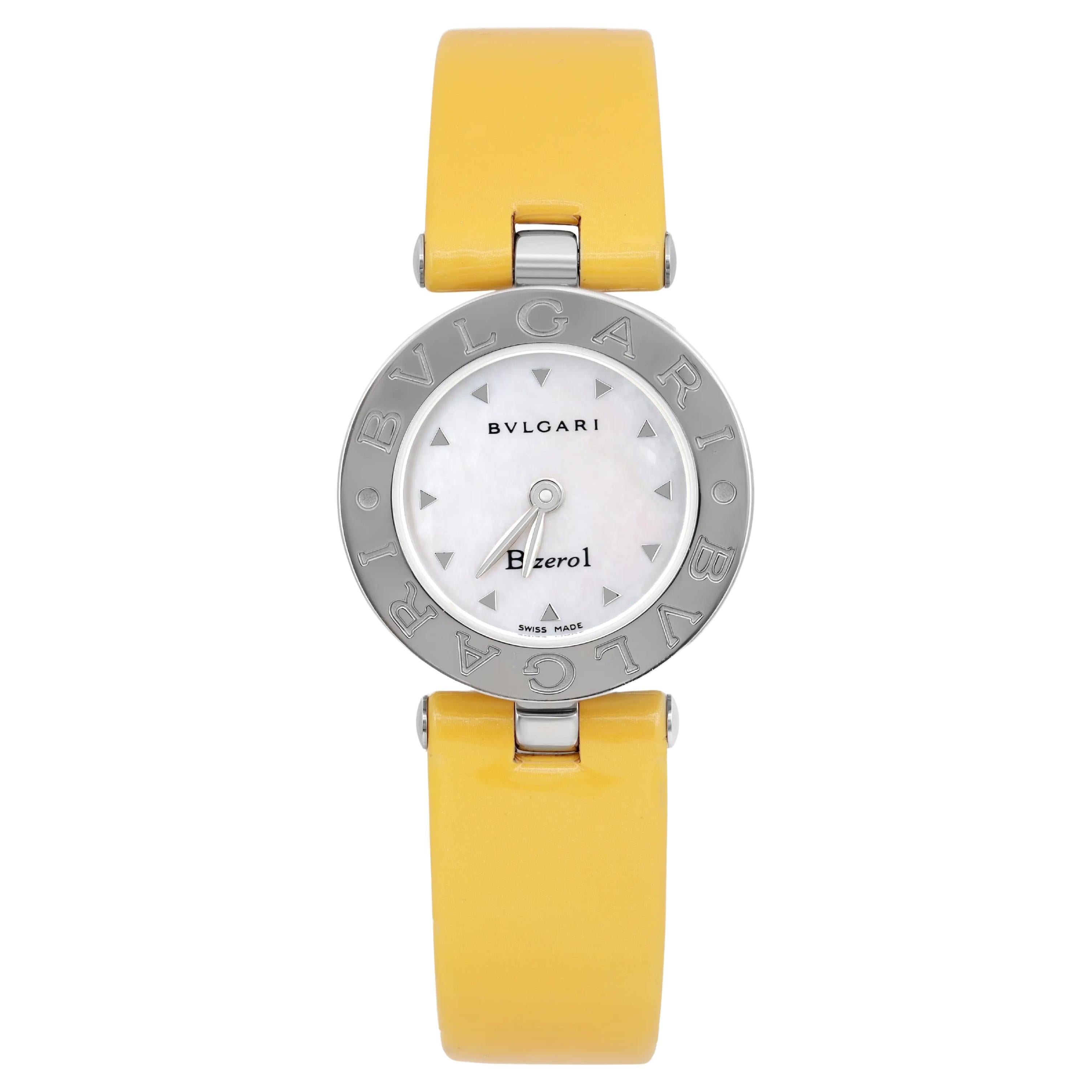 Bvlgari B.zero1 22MM Stainless Steel White MOP Dial Quartz Ladies Watch BZ22S