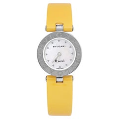 Vintage Bvlgari B.zero1 22MM Stainless Steel White MOP Dial Quartz Ladies Watch BZ22S