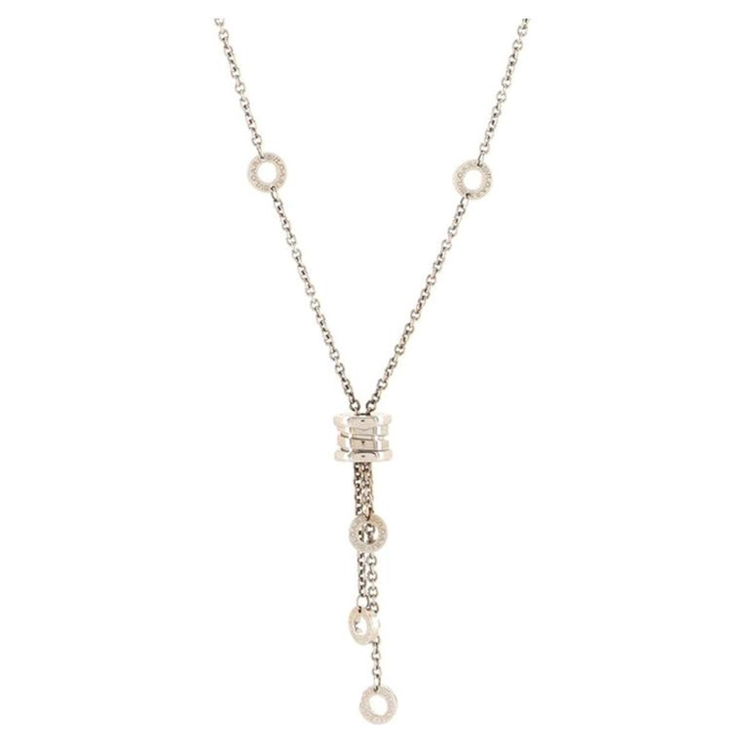 Bvlgari B Zero1 3 Charm Necklace 18k White Gold For Sale At 1stdibs Bvlgari B Zero1 3 Charm Necklace 18k White Gold For Sale At 1stdibs