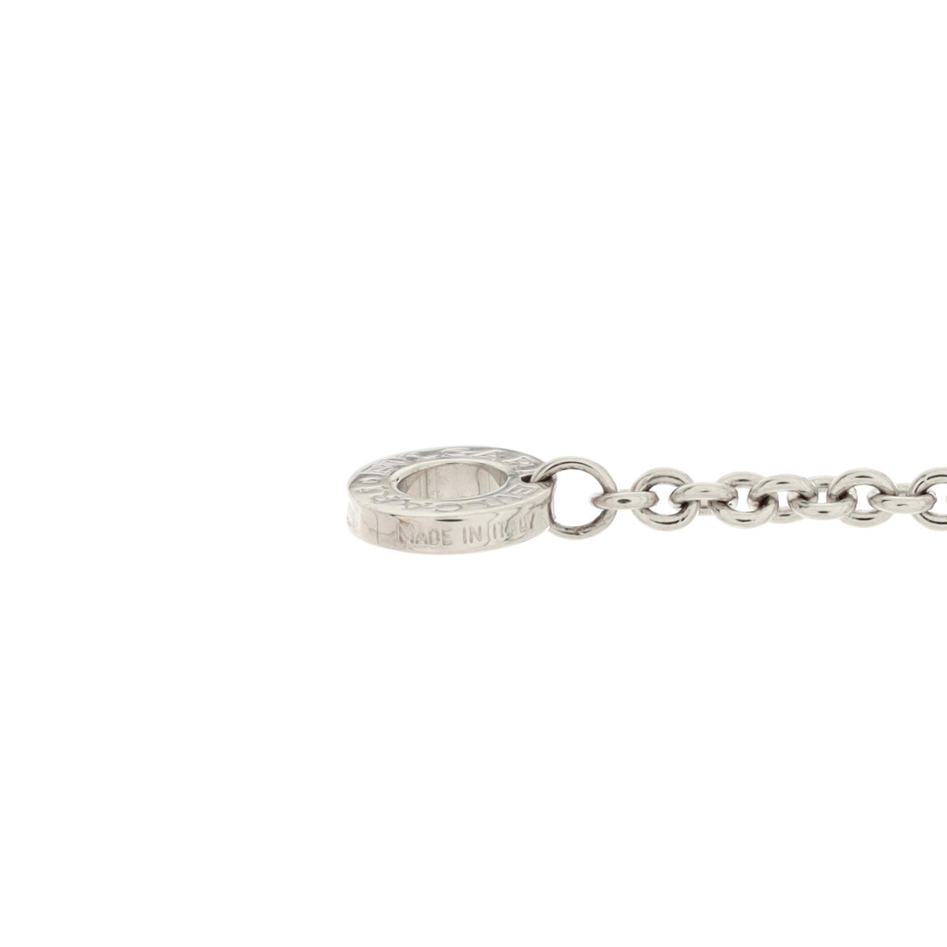 Bvlgari B.Zero1 3 Charm-Halskette aus 18 Karat Weißgold mit Diamanten für Damen oder Herren
