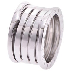 Bvlgari B.Zero1 4-Band 18k White Gold Band Ring Size 55