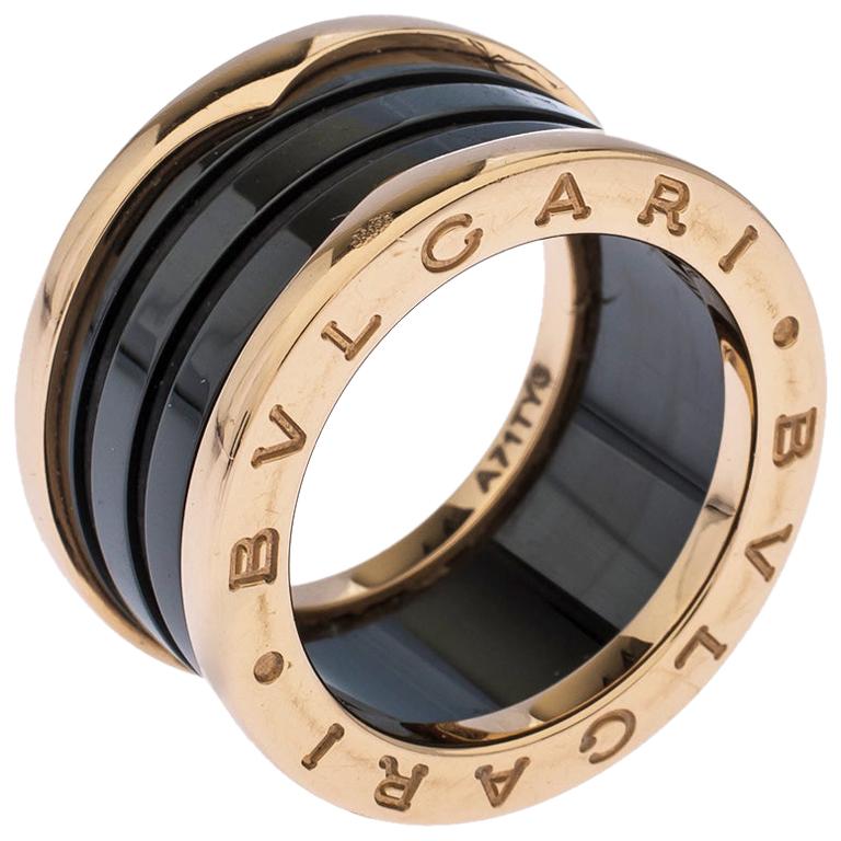 bvlgari black and rose gold ring