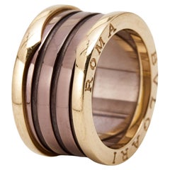 Bvlgari B.Zero1 4-band Bronze-Keramik 18k Roségold Ring Größe 54